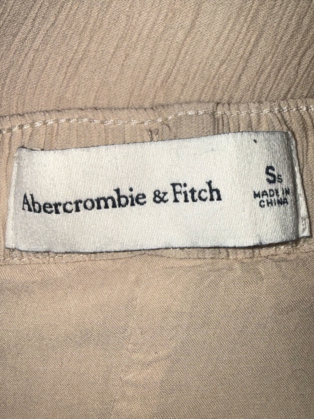 Abercrombie & Fitch Light Beige Wide-Leg Drawstring Pants - Picture 3 of 3